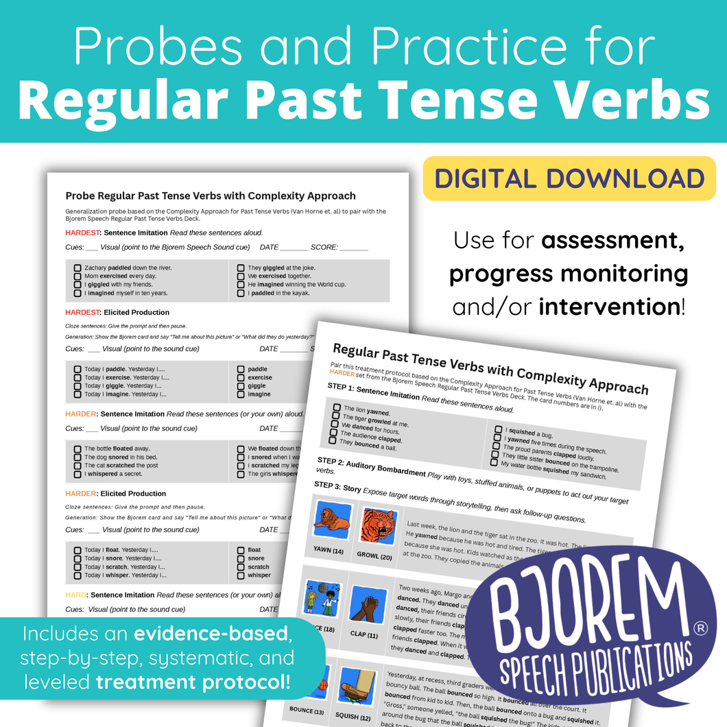 Probes and Practice for Regular Past Tense Verbs | Complexity Approach - Download