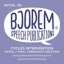 Cycles Intervention: Initial & Final Consonant Deletion Phonology Targets