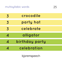 Multisyllabic Words